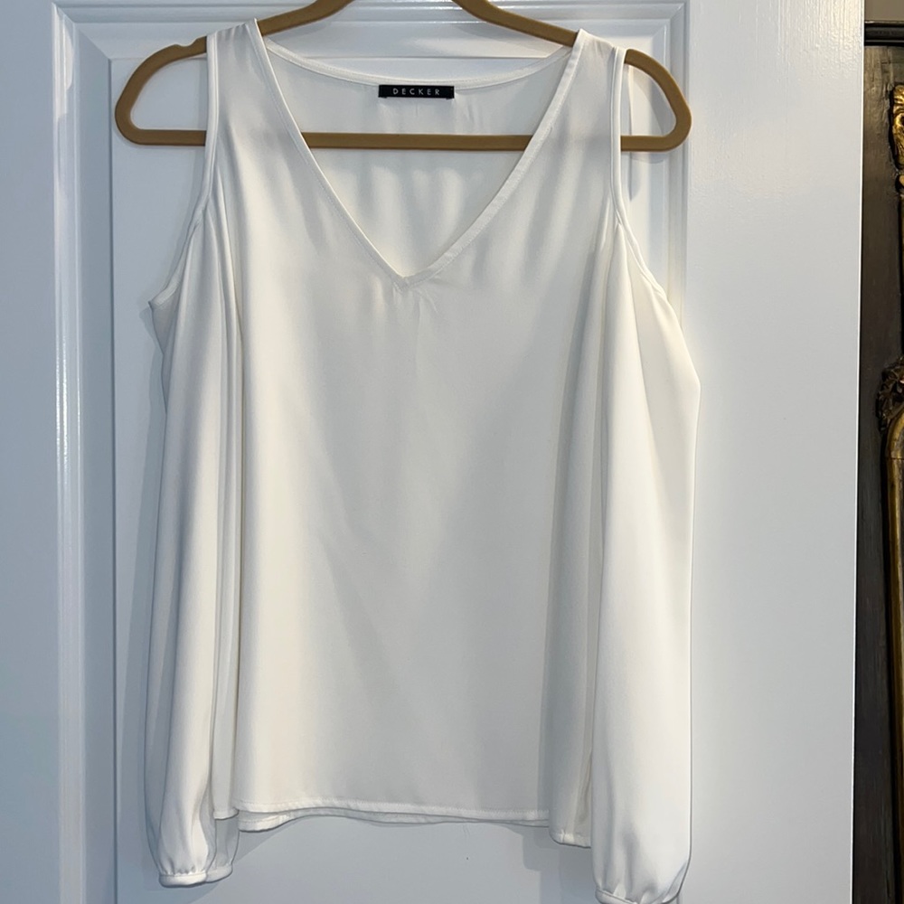 Decker White Cold Shoulder Blouse